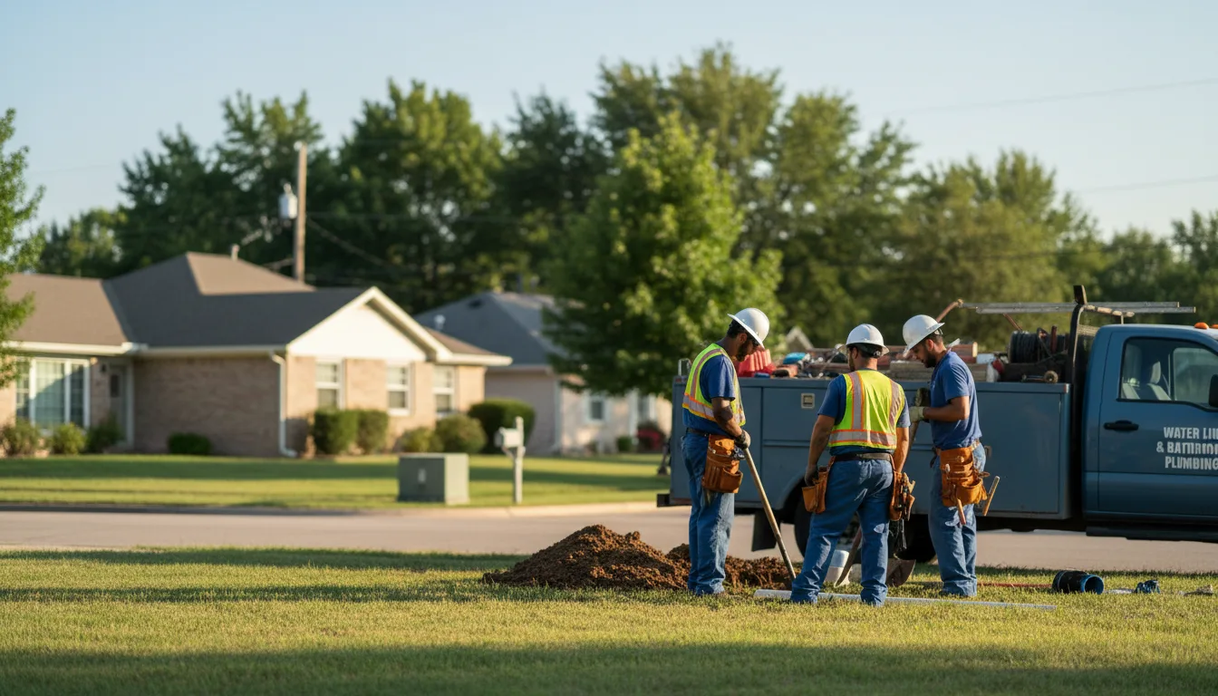 Residential water line and bathroom plumbing service in Waller, TX